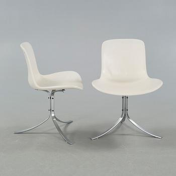 POUL KJAERHOLM, 4 stolar, "PK9",  Fritz Hansen, 1980-tal.