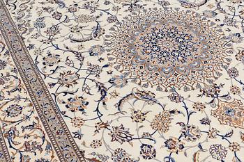 A Nain Part Silk carpet, S.K 6LAA, c. 334 x 250 cm.