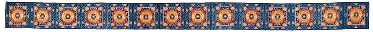 MATTO, fourteen squares, an antique Ningxia, China late Qing, ca 822 x 60 cm.