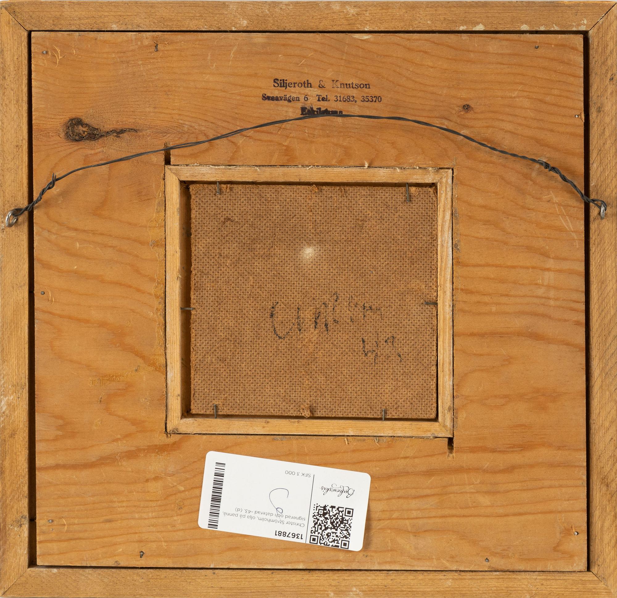 Christer Strömholm, oil on panel, signed and dated -43.