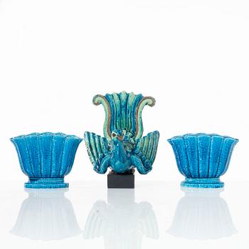 Gunnar Nylund, Paradisfågel samt ett par vaser, Rörstrand.