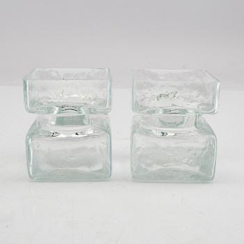 Helena Tynell, vases 9 pcs "Pala" Riihimäki Glass, designed in 1964.