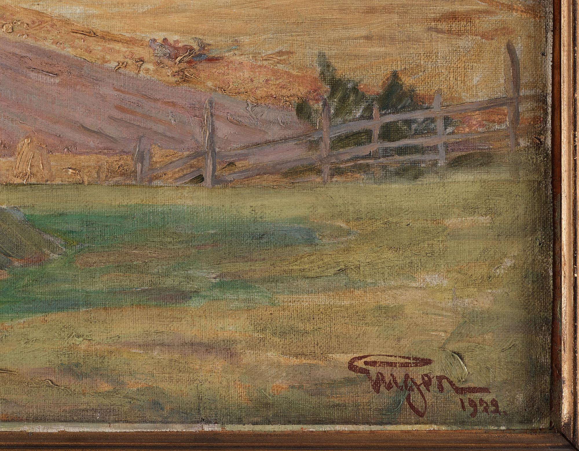 PRINS EUGEN, duk uppfodrad på pannå, signerad Eugen och daterad 1922 samt a tergo signerad Eugen och daterad 1922.