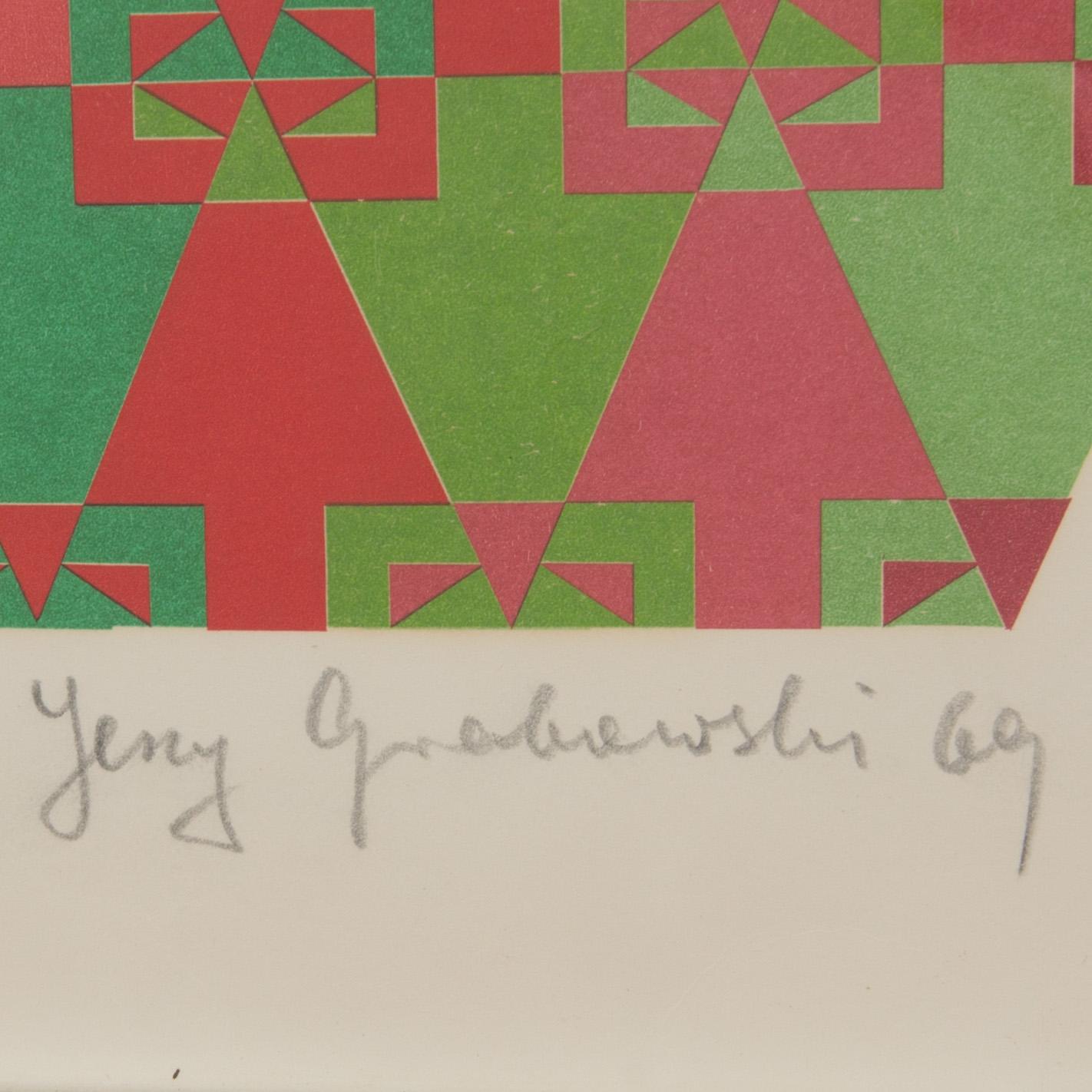 JERZY GRABOWSKI, färglitografi, signerad, numrerad och daterad 45/360 69.