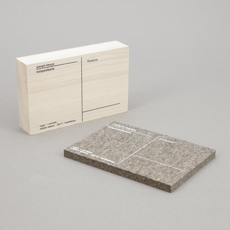 JOSEPH BEUYS,  efter, multipel, 2 delar, Postkarte, Edition Staeck, Heidelberg, 2000-tal.