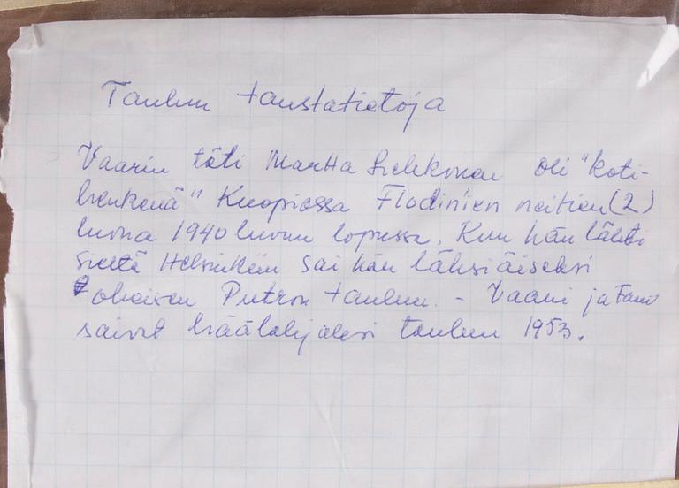 OKÄND KONSTNÄR, olja på duk, a tergo signerad J. Pietro, 1900-talets första hälft.