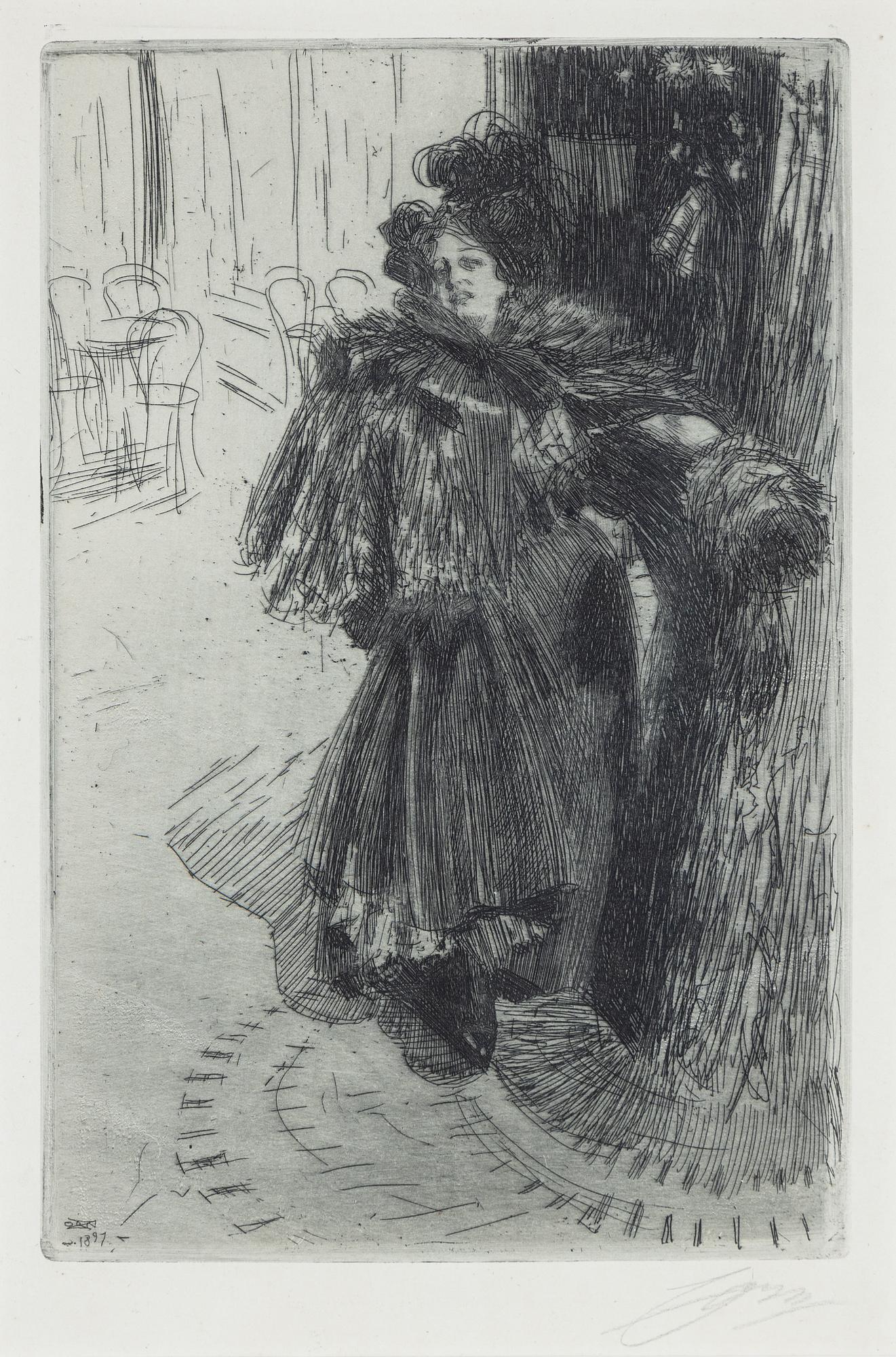 Anders Zorn, etching, 1897, signed in pencil.