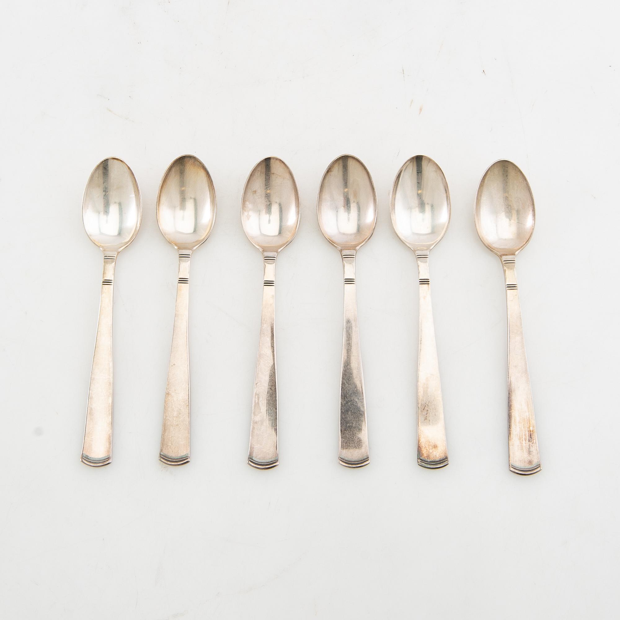 Jacob Ängman, Skedar 15 st "Rosenholm" silver GAB Stockholm 1967.