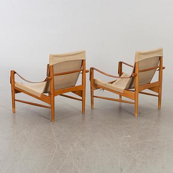 HANS OLSEN, A pair of safari chairs for Viskadalens Möbelindustri, Kinna, Sweden.