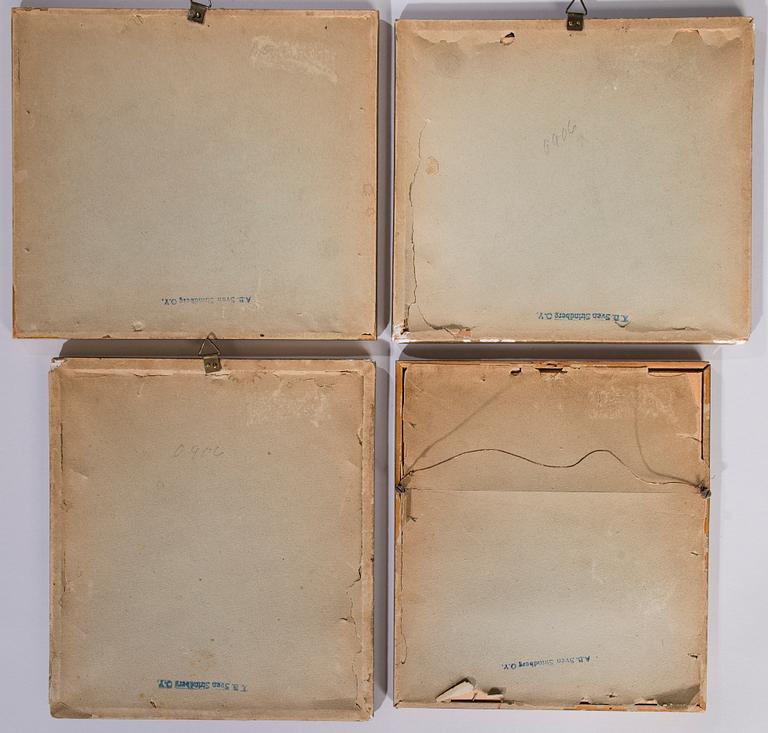 ALARIK BÖÖK, 4 st teckningar, signerade.