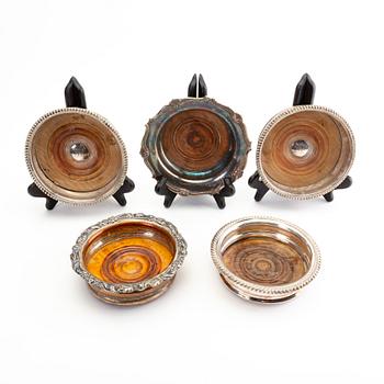 A set of five EPNS coasters mid 1900s.