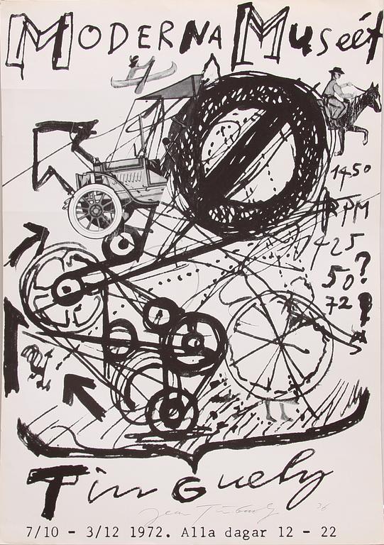 JEAN TINGUELY, utställningsaffisch. Sign o numr 36, Moderna Museet, 1972.