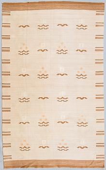 A 1930s Finnish flat weave carpet. Circa 310x195 cm.