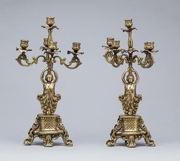 KANDELABRAR, ett par, omkring 1900.