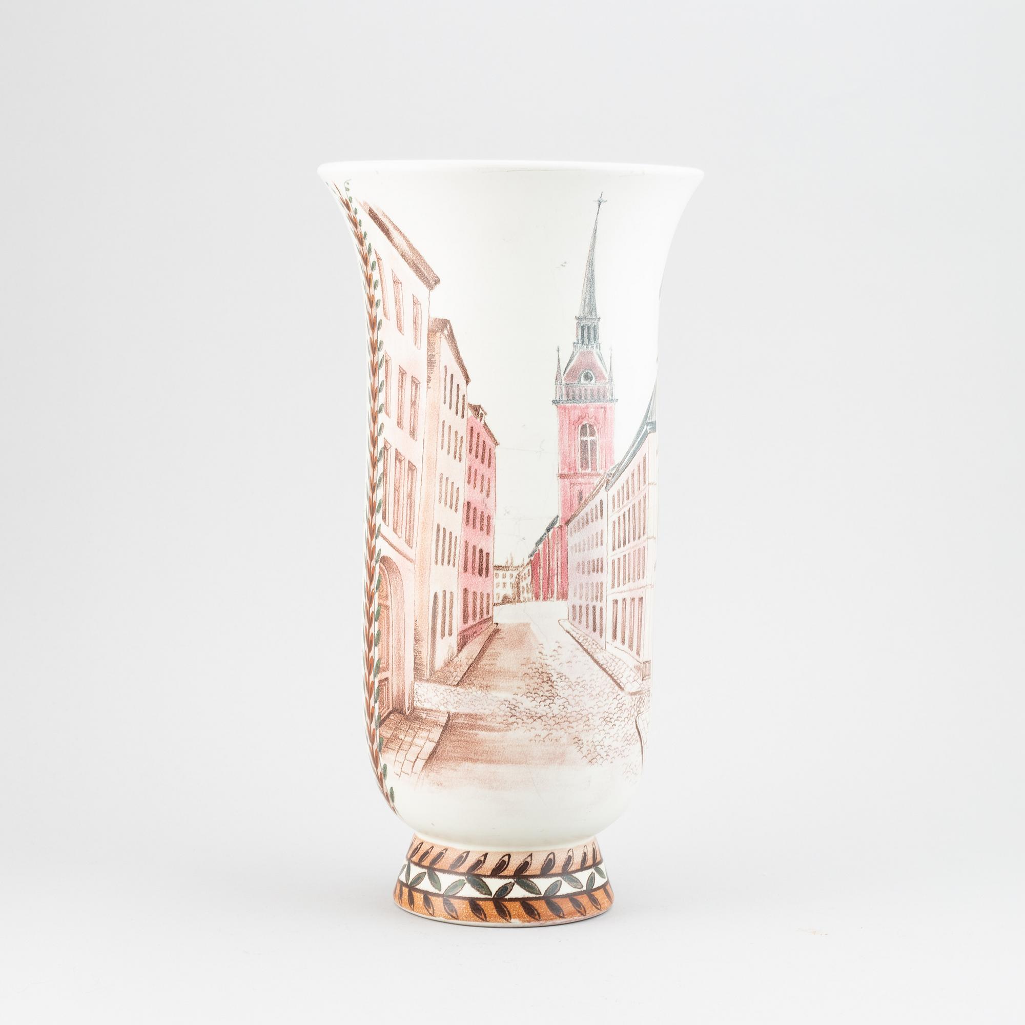 Oskar Dahl, a stoneware vase, Unik 104, Rörstrand 1944.