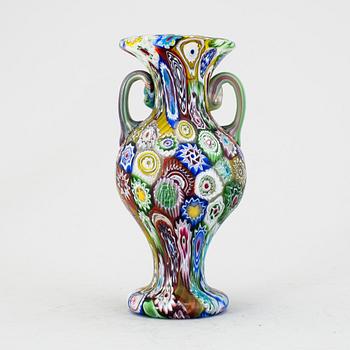 A MILLEFIORI GLASS VASE, Italy, mid 20th century.
