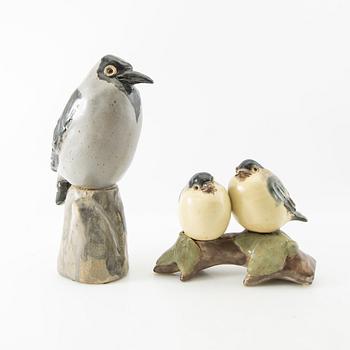 Gunnar Hansson, figurines 2 pcs signed stoneware.