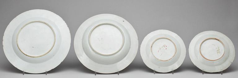 TALLRIKAR, 7st, porslin, Qianlong 1736-1795, Kina.