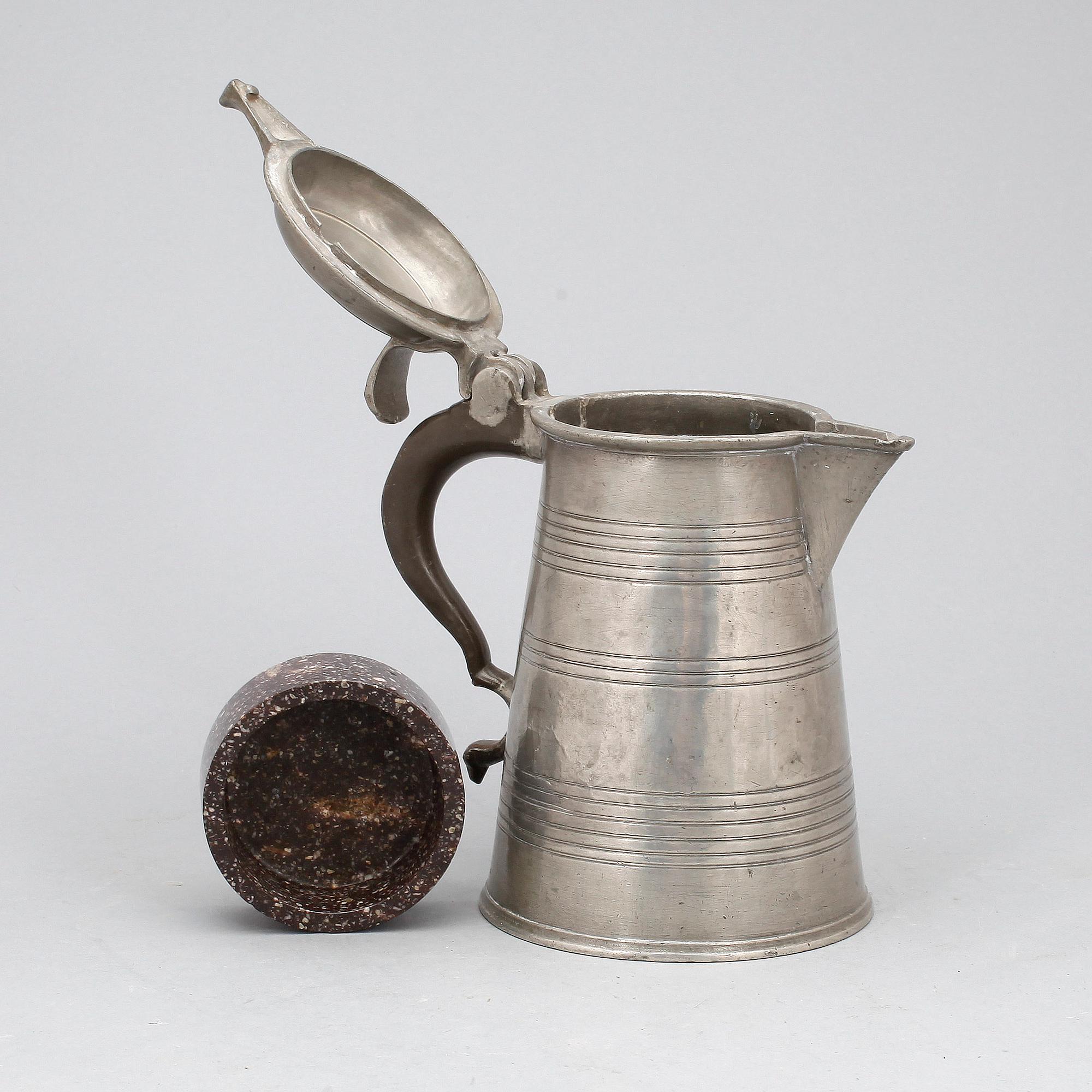 SALTKAR OCH STOP, blybergsporfyr resp tenn, 1800-talets första hälft.