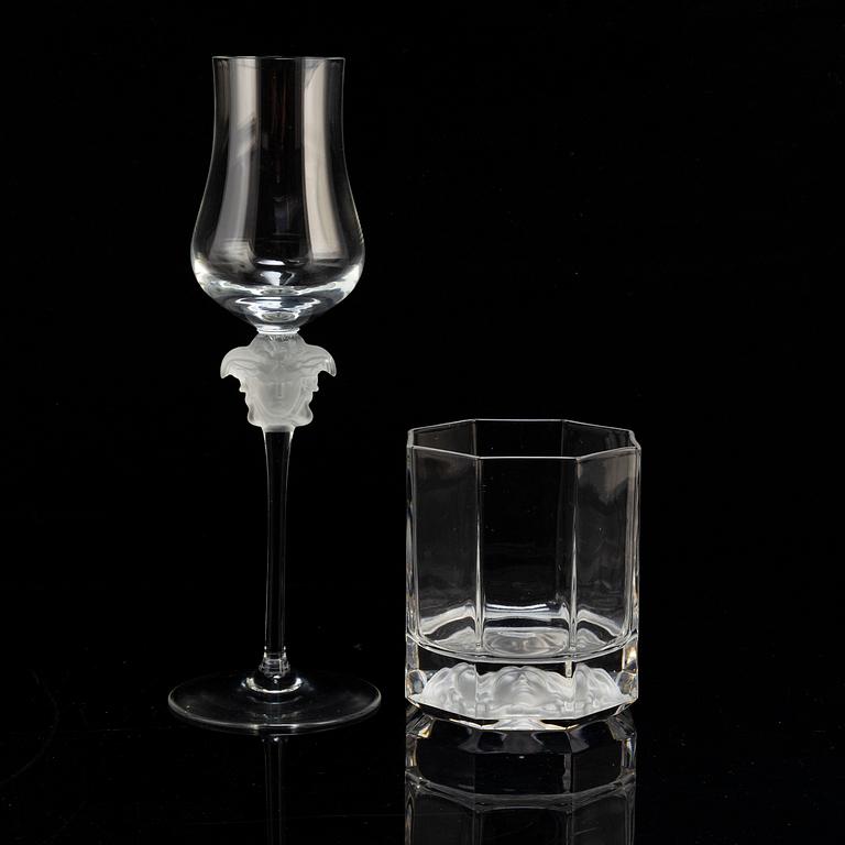 Fifteen 'Medusa' glasses by Versace for Rosenthal.