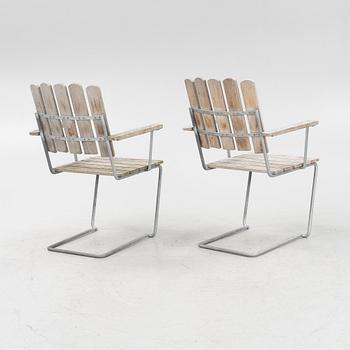 Arthur Lindquist, matbord och 8 karmstolar modell A2, Grythyttans stålmöbler, 2000-tal.