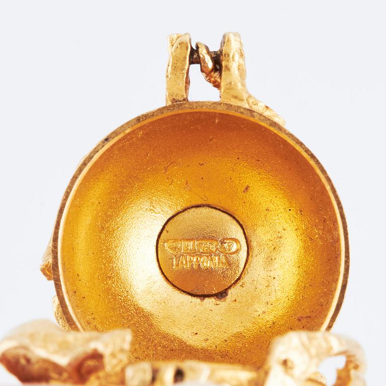 Björn Weckström, an 18K gold necklace/watch pendant "Sun Dial", Finland 1975.
