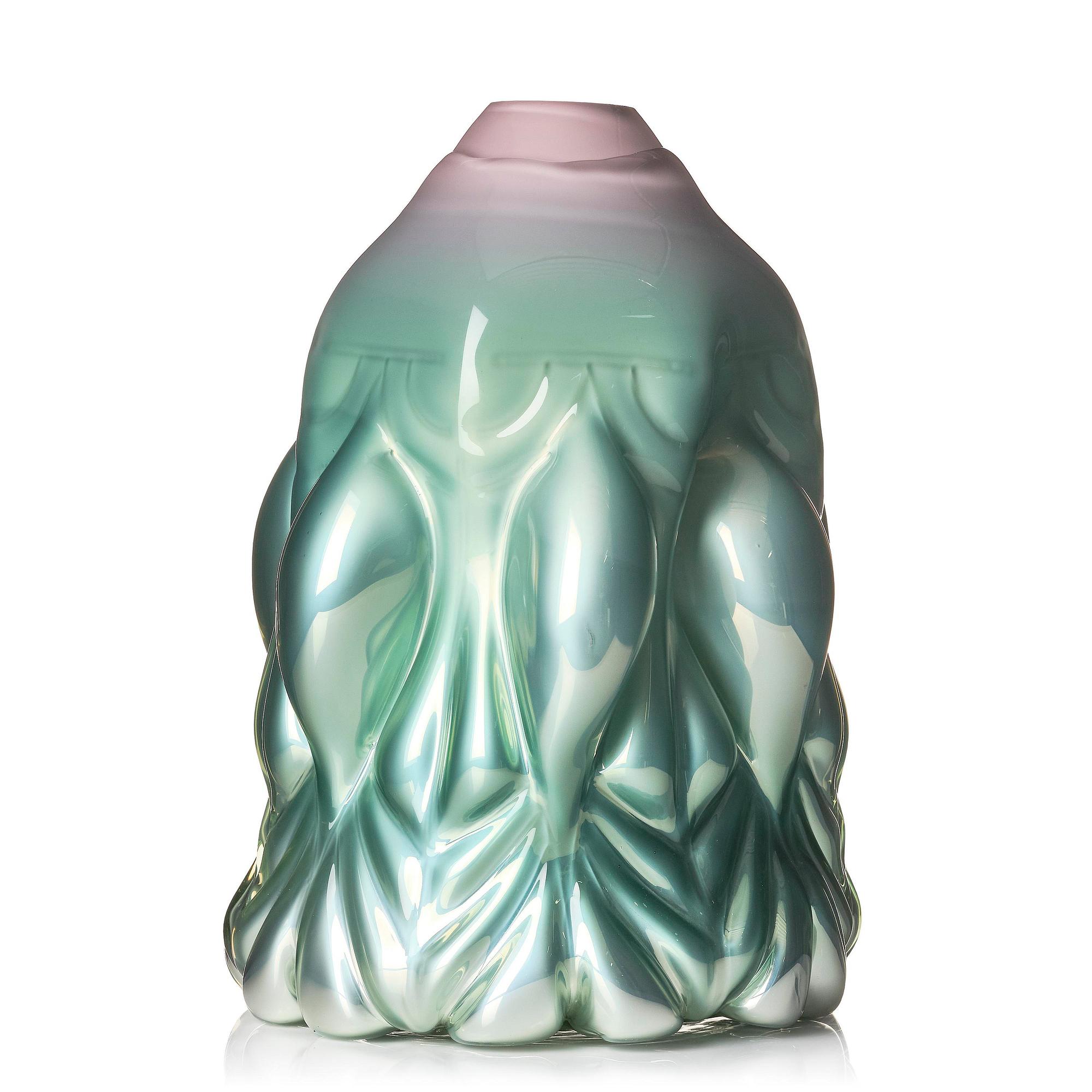 Hanna Hansdotter, skulptur, "Dripping Print", glas, The Glass Factory, Boda Glasbruk, 2019.