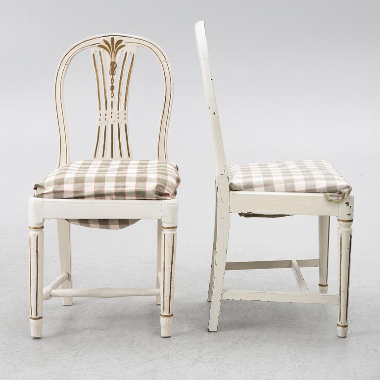Four matched chairs, 19th century.