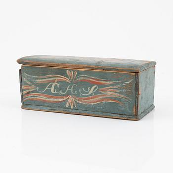 Skruvask samt ask med lock, allmoge, 17/1800-tal.