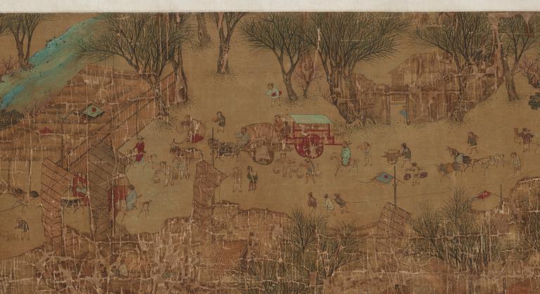 RULLMÅLNING och KALLIGRAFI. Qing dynastin, troligen 1700-tal.