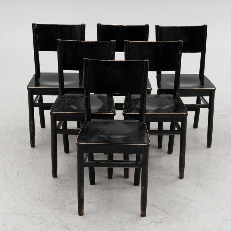 Six chairs, 1930s.