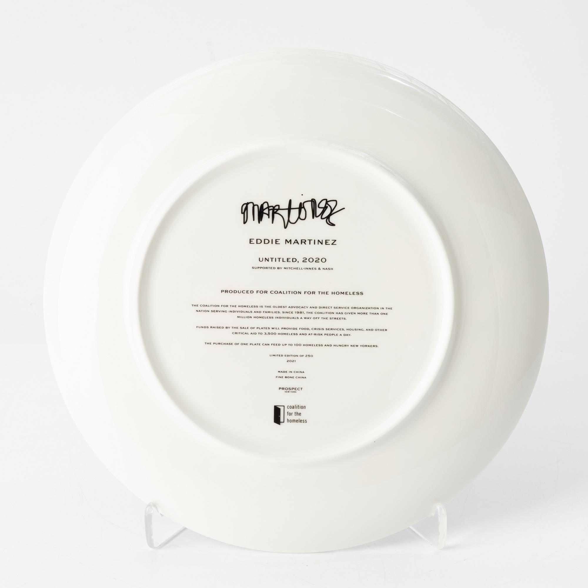 Eddie Martinez, porcelaine plate, 'Untitled' ed. 250, Prospect, 2020.