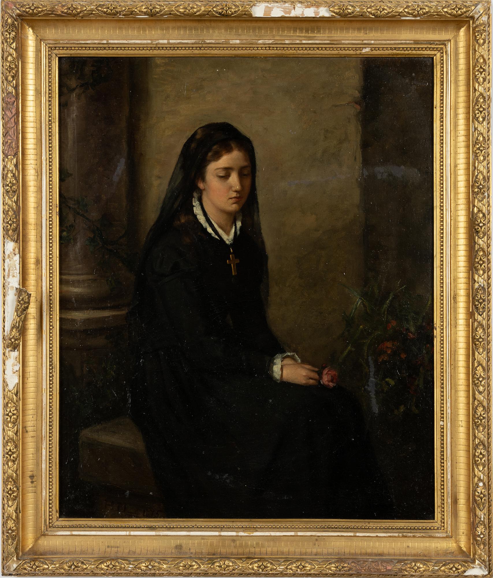 Unknown artist, 19th century, Mourning woman.