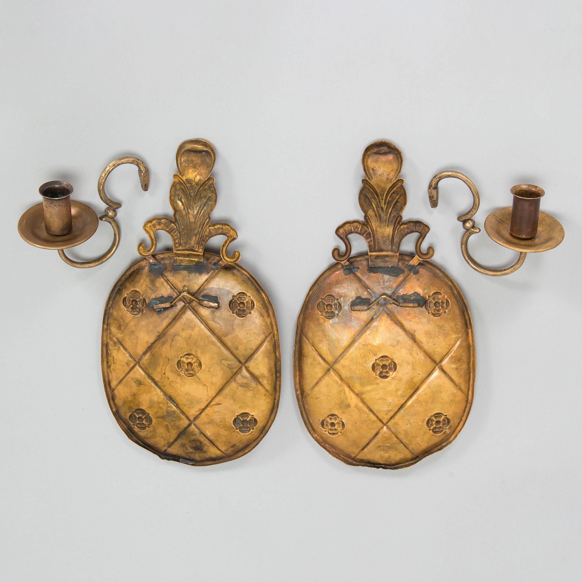 Paavo Tynell, a pair of 1920's wall sconces '7011' for Taito Finland.