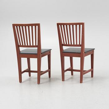 Chairs, a set of six, Leksand model, late 20th century.