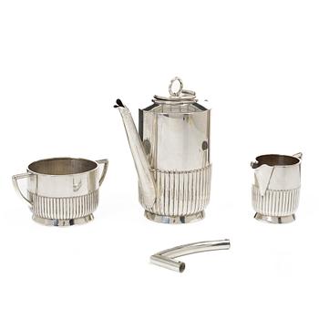 C.G. Hallberg, Coffee service, 3 pieces, silver, Stockholm 1913.