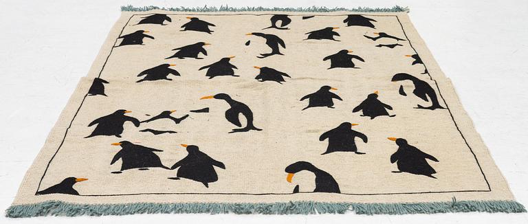 Rug, hand-embroidered Kelim, approx. 173 x 124 cm.