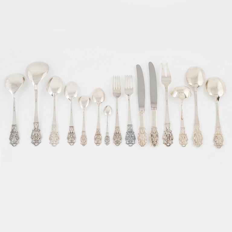 A Norwegian Silver Cutlery Set, Nils Hansen, Oslo (79 pieces).