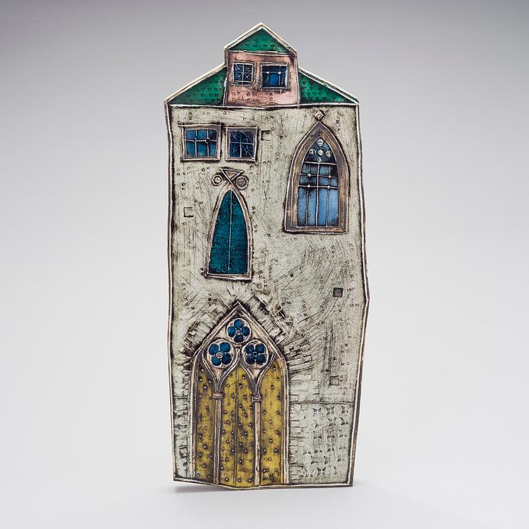 RUT BRYK, CERAMIC RELIEF. Venetian palace: Giorno. Signed Bryk, I. Arabia, 1955.