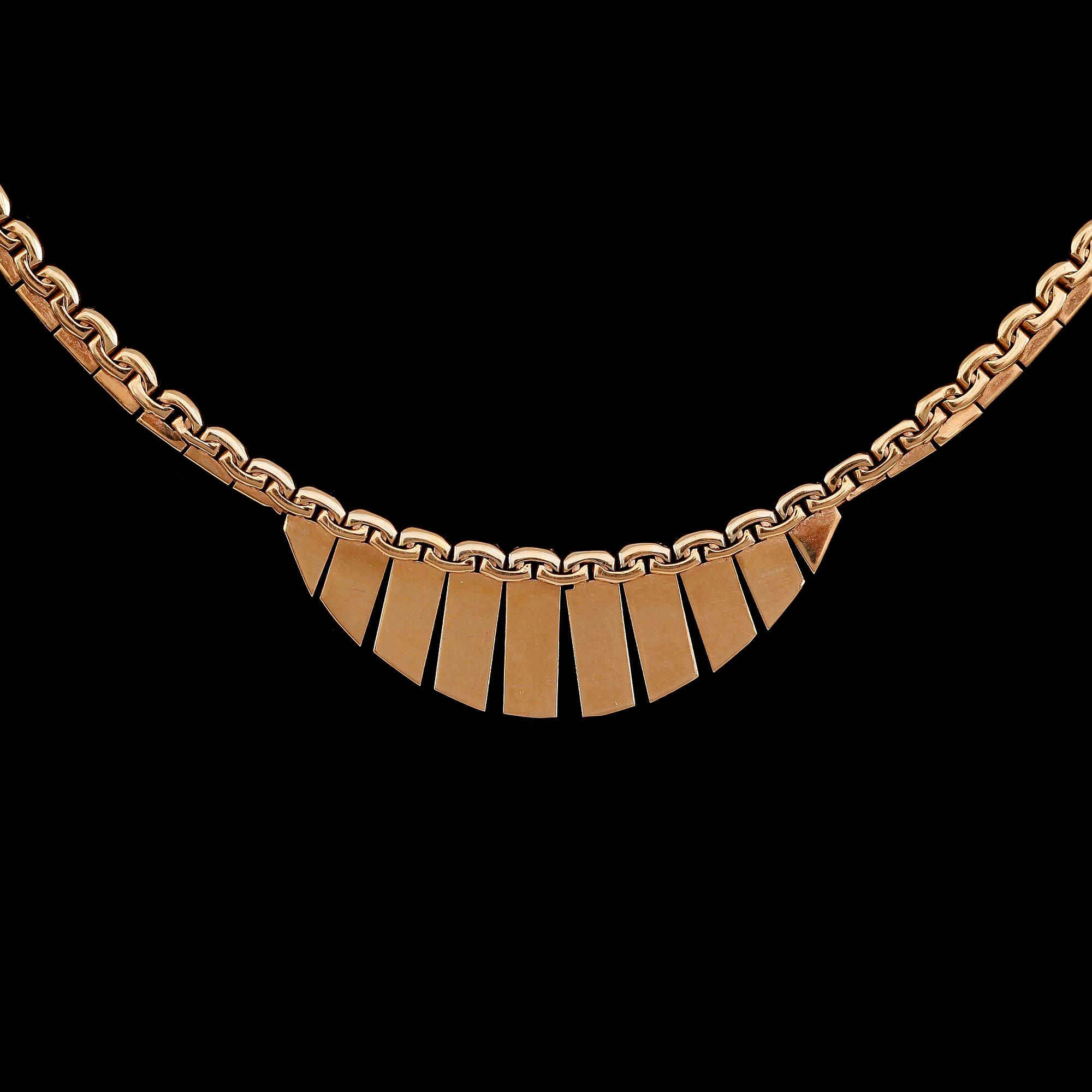 COLLIER, 18 k guld. Vikt ca 20 g.