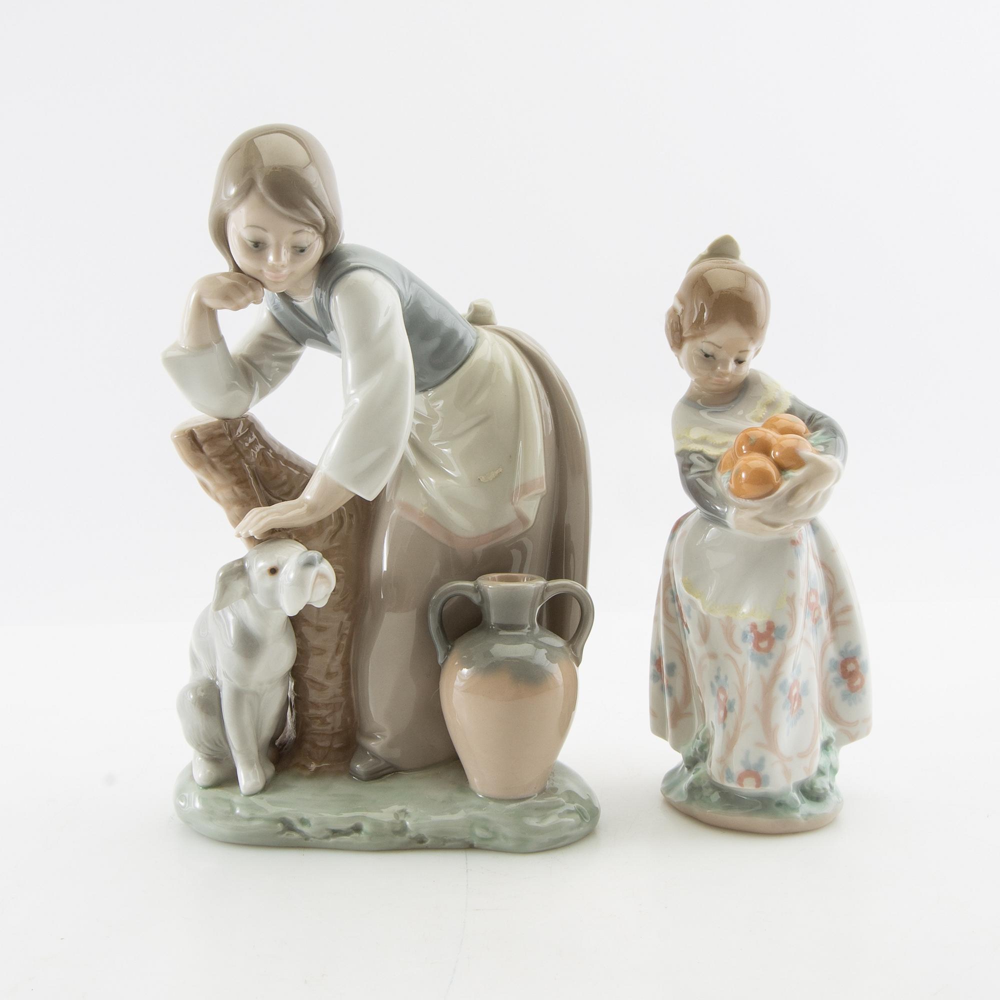 Figuriner, 2 st, Lladró Spanien 1971-1974.