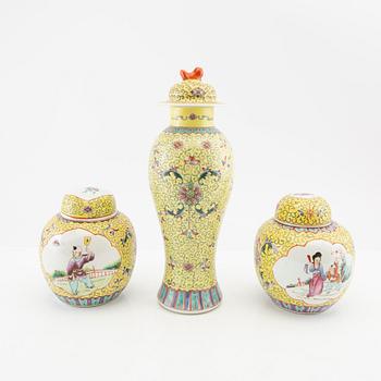 Vases, 5 pieces, China, late 20th century, porcelain.