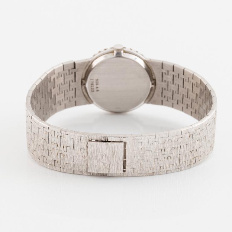 Piaget armbandsur 18K vitguld med runda briljantslipade diamanter.