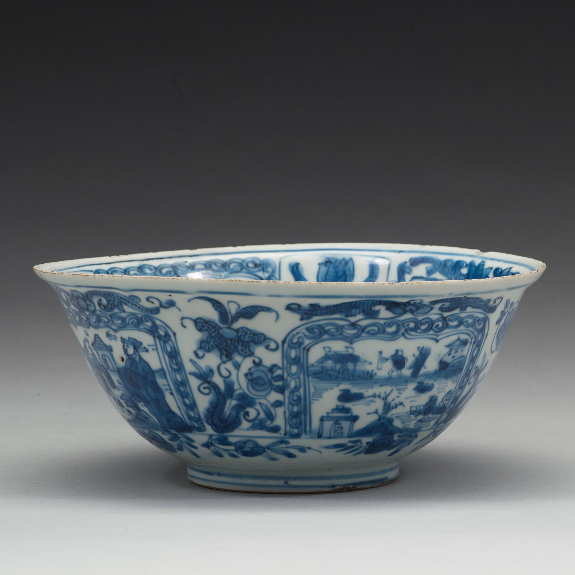 A blue and white bowl, Ming dynasty (1368-1644).