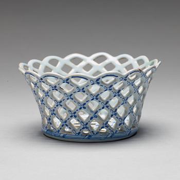 A faience chestnut basket, presumably Marieberg, after 1766.