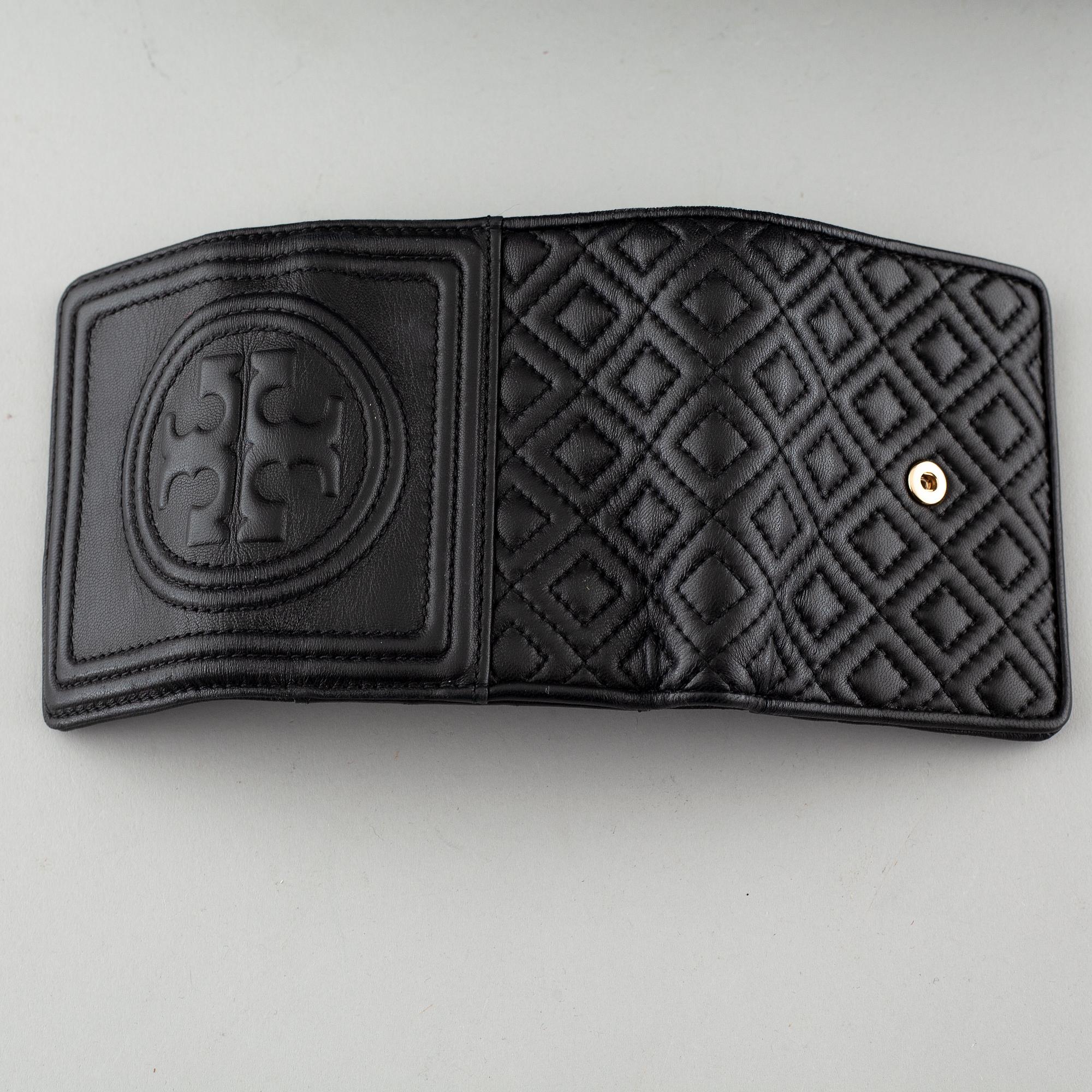 TORY BURCH, "Flemming" väska och plånbok.