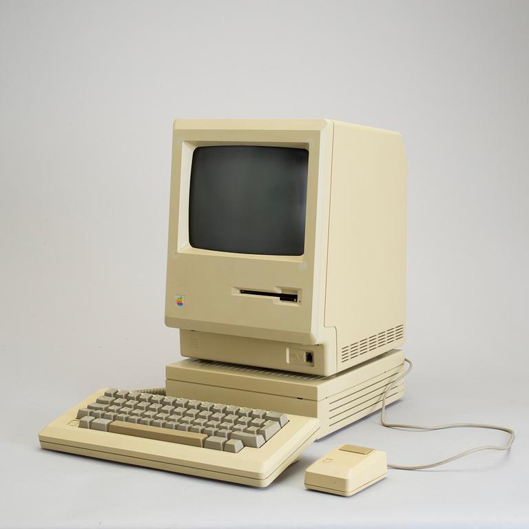 A Macintosh Plus 1Mb Apple Computer, 1986.
