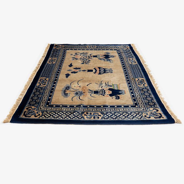 A Carpet, old China, "antique finish" ca 197 x 133 cm.