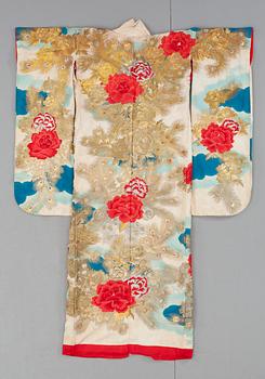 KIMONO, siden. Längd 172 cm. Japan 1900-tal.