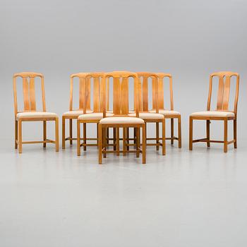 STOLAR, 8 st, "Ambassadör", Carl Malmsten, Åfors Möbelfabrik, 1900-talets andra hälft.